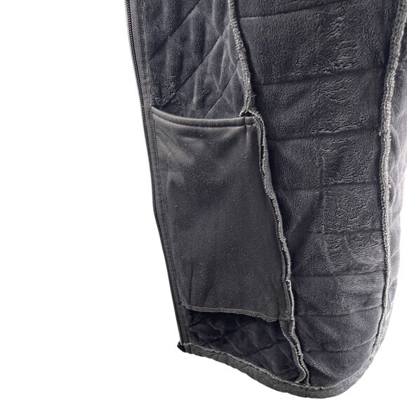 The North Face Gray Long Jacket Sz M Turtleneck Quilted Fleece Lined Zip Pockets - Picture 12 of 13